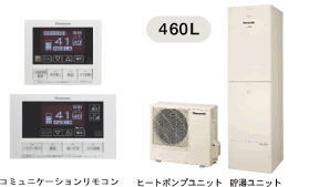 エコキュート　パワフル高圧シャワー・酸素入浴機能付き４６０Lタイプ　HE-KU46CXS
